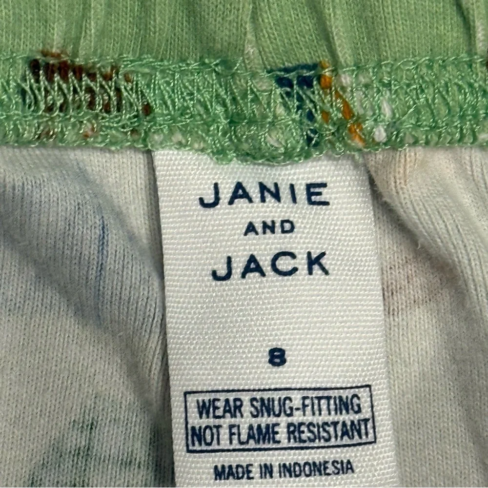 Janie and Jack Green Camping Print Pajama Set
